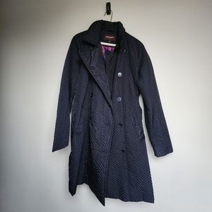 Johnson and Murphy women's quilted long navy jacket